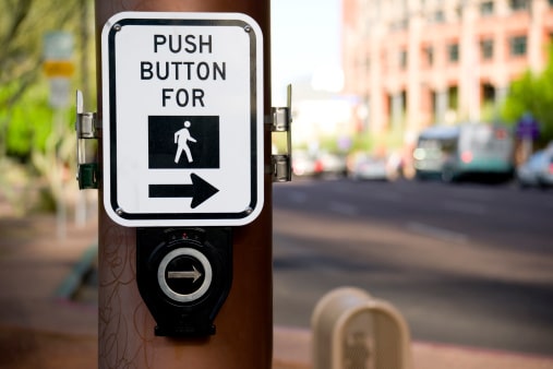 A button downtown to help pedestrians get going